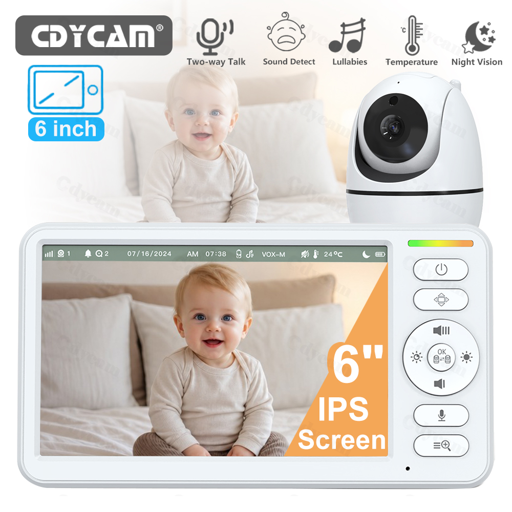 Audio Music Kids - 6'' Video Baby Monitor PTZ Home