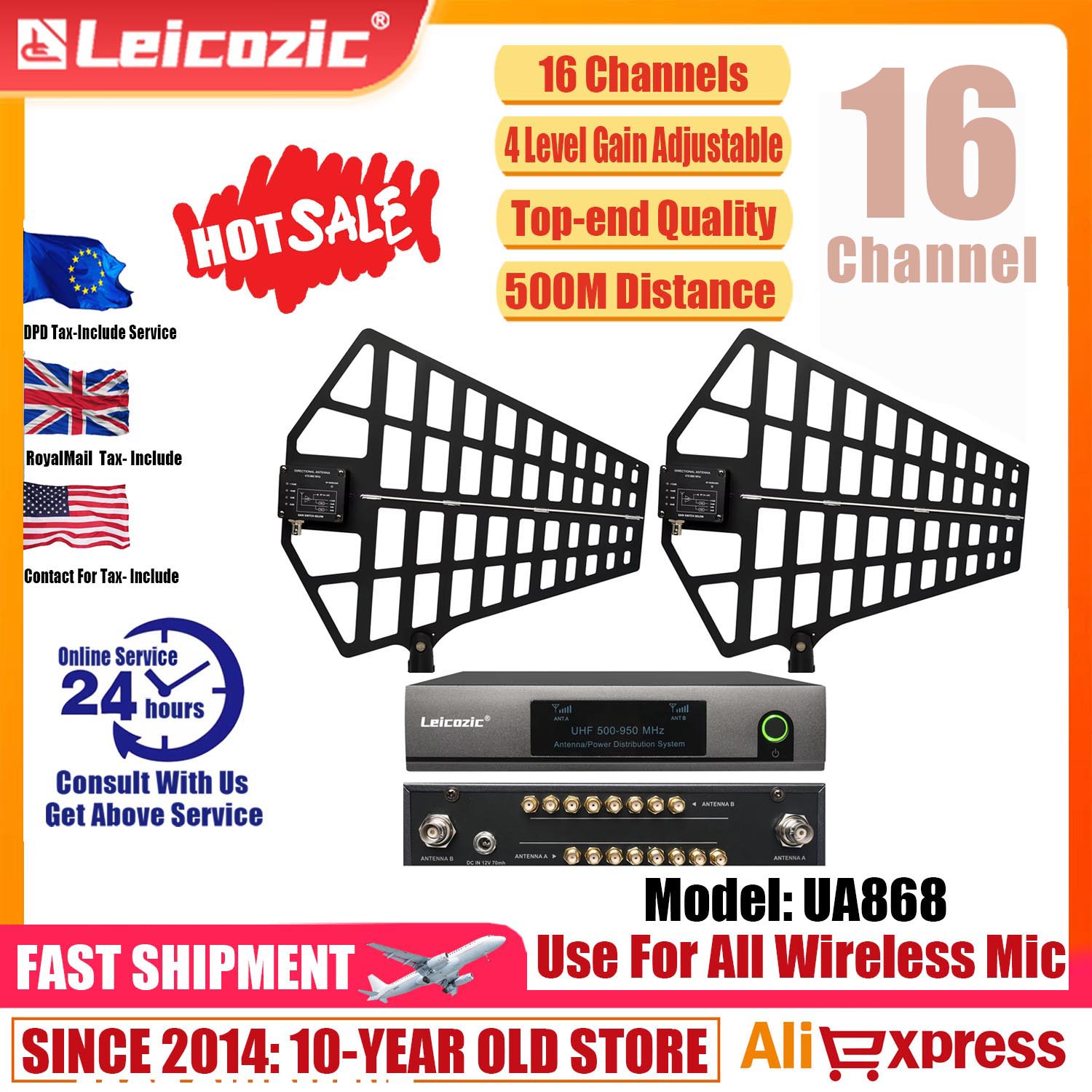 Audio Music Distribution - Leicozic 8 Channel Antenna Distribution System