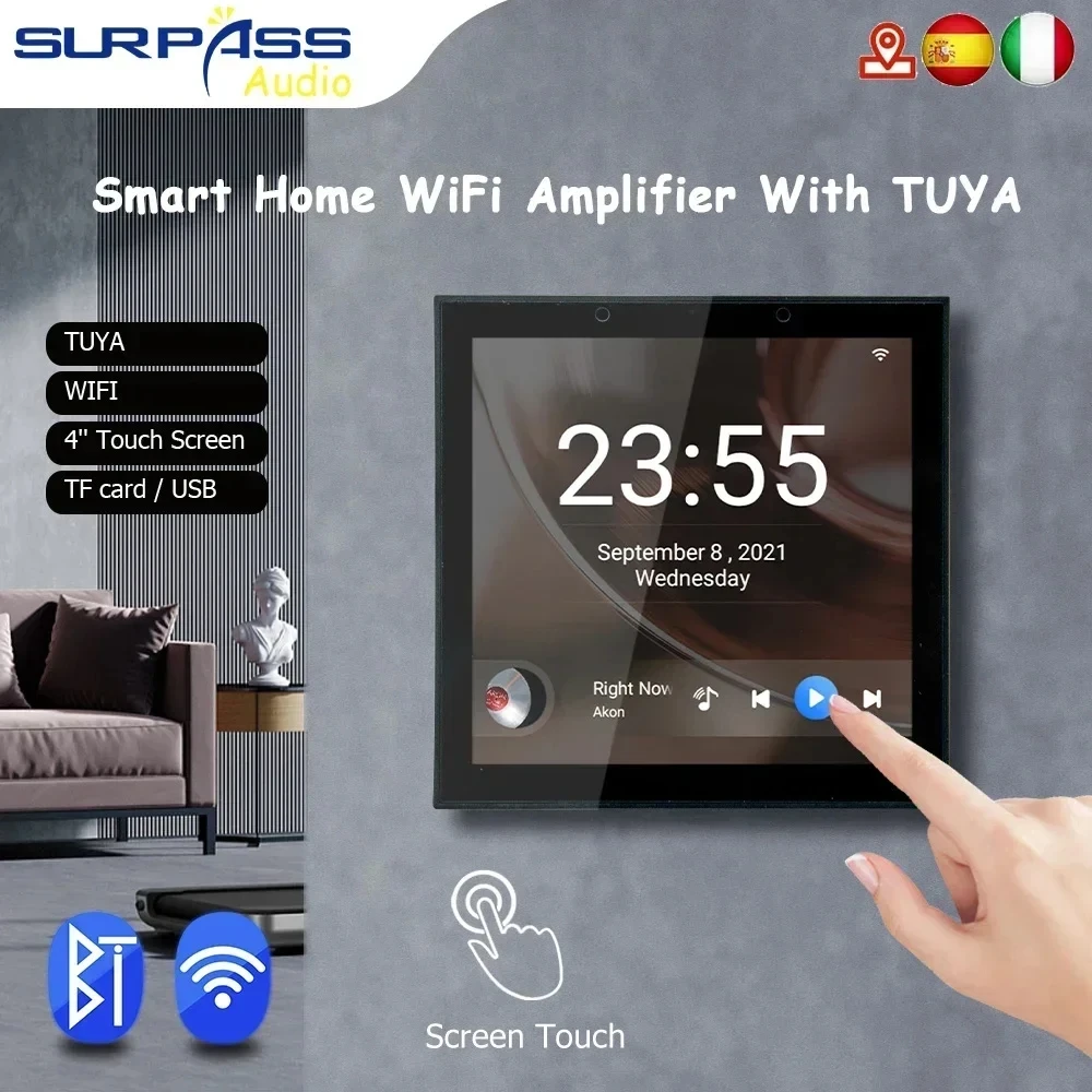 Audio Music System For Home - 4inch Smart TUYA WiFi Wall Amplifier