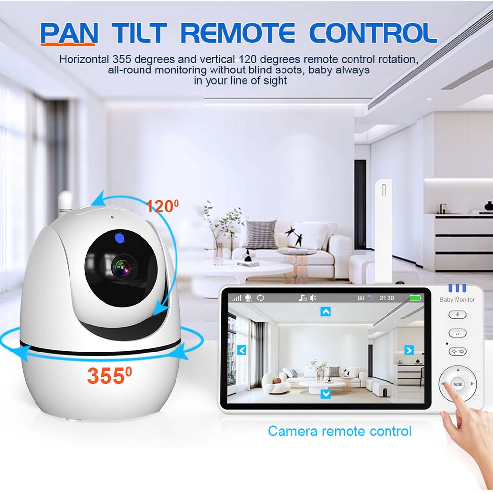 5 Inch Video Baby Monitor Indo - Audio Music Kids 评论和价格