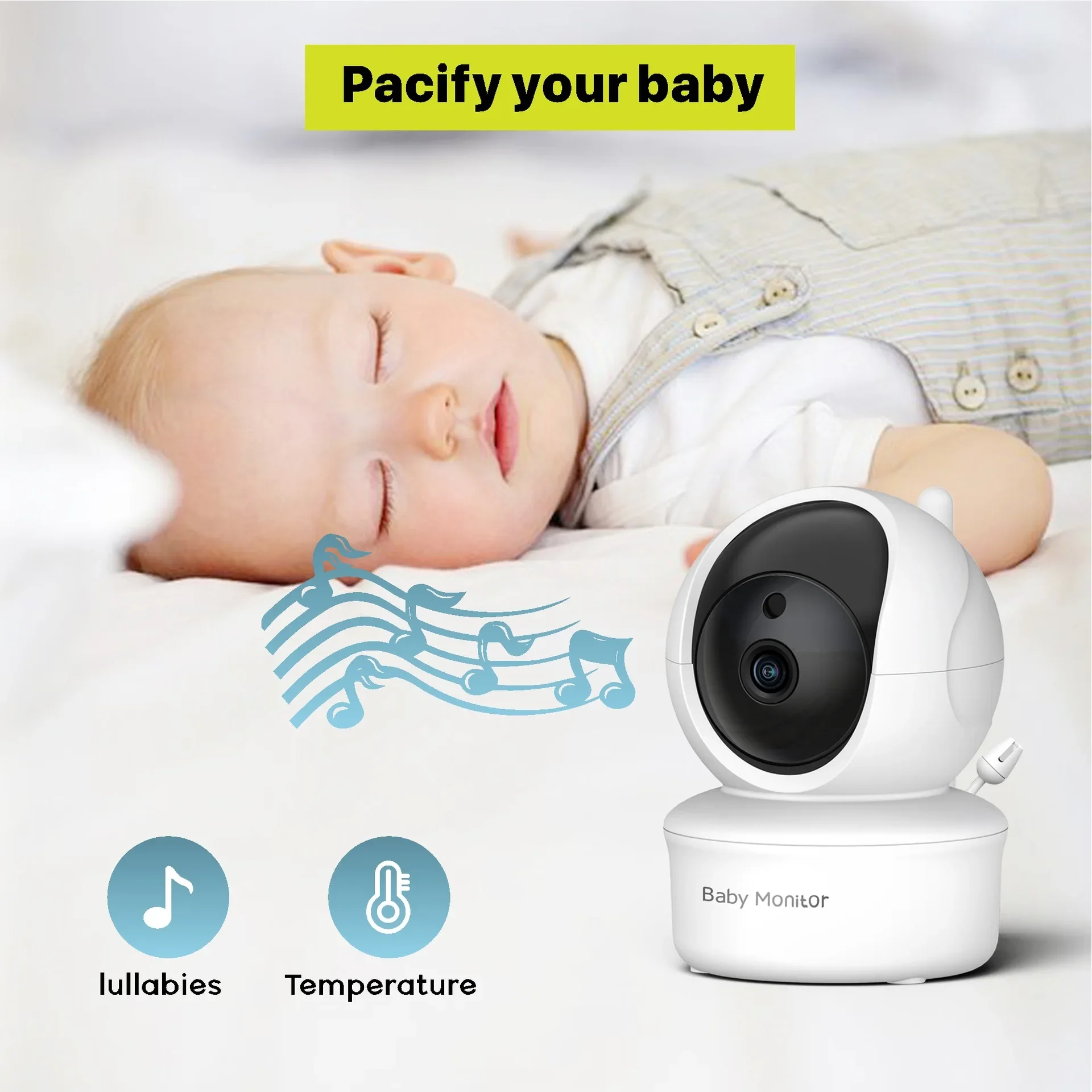 5.0 Inch Video Baby Monitor Wi - Audio Music Kids 评论和价格