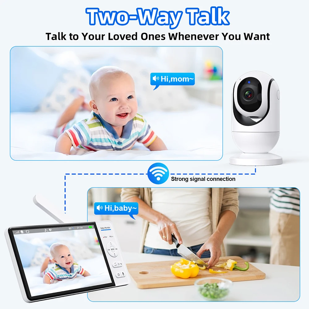 7.0'' Video Baby Monitor 720P  - Audio Music Kids 评论和价格