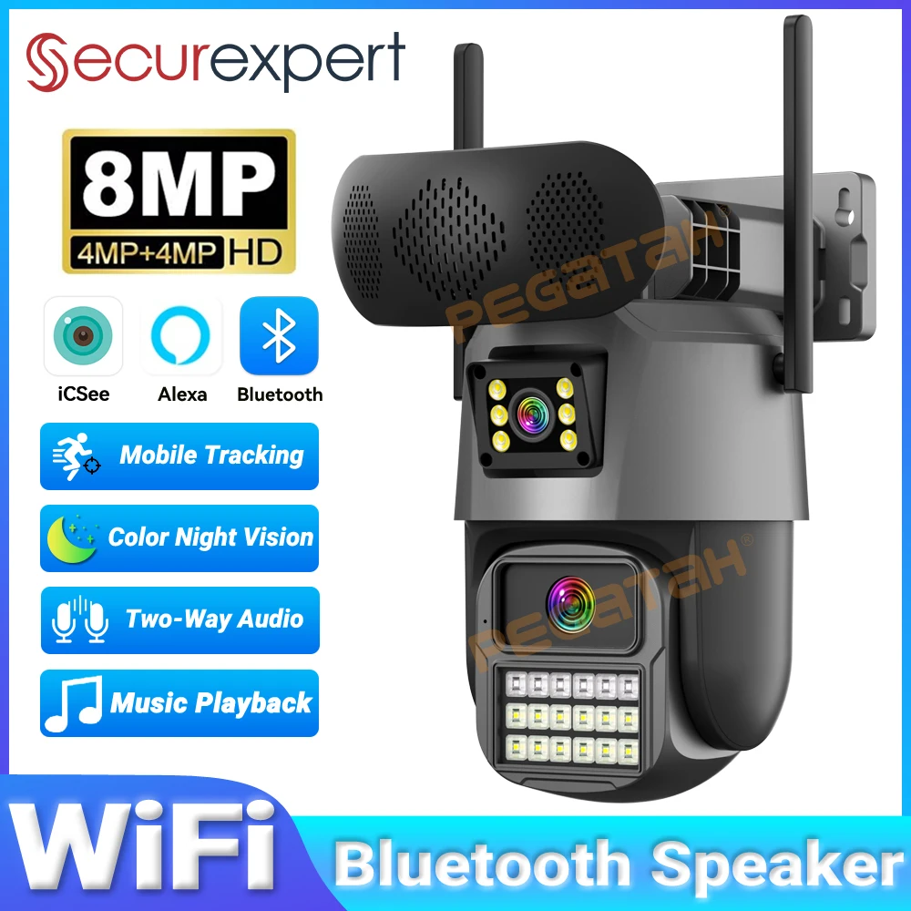 8MP Outdoor Security Camera wi - Audiovision Music Player 评论和价格