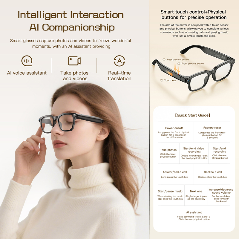 New AI Smart Glasses 800W HD C - Audio Music To Video Ai Free 评论和价格