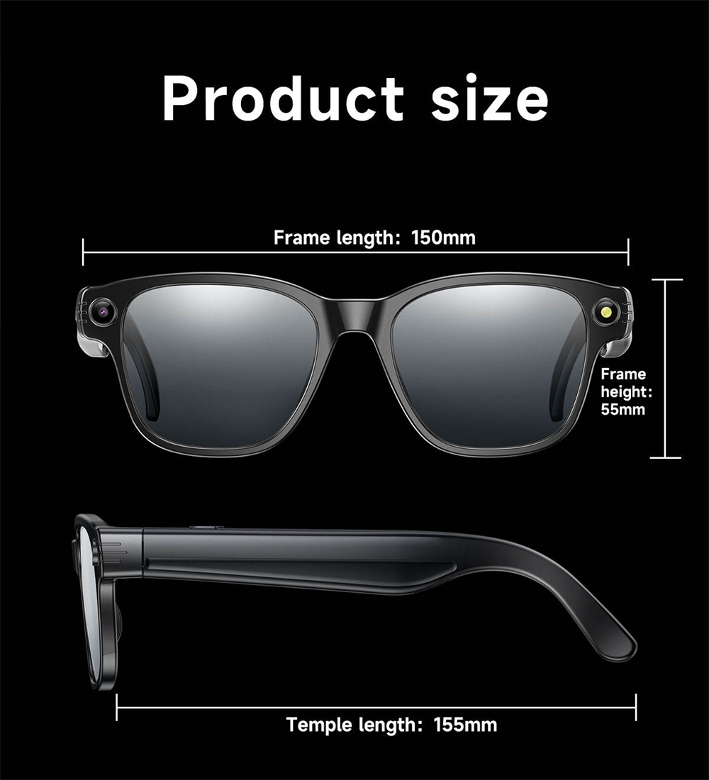 New L801 Smart Glasses 8MP 4K  - Audio Music To Video Ai Free 评论和价格