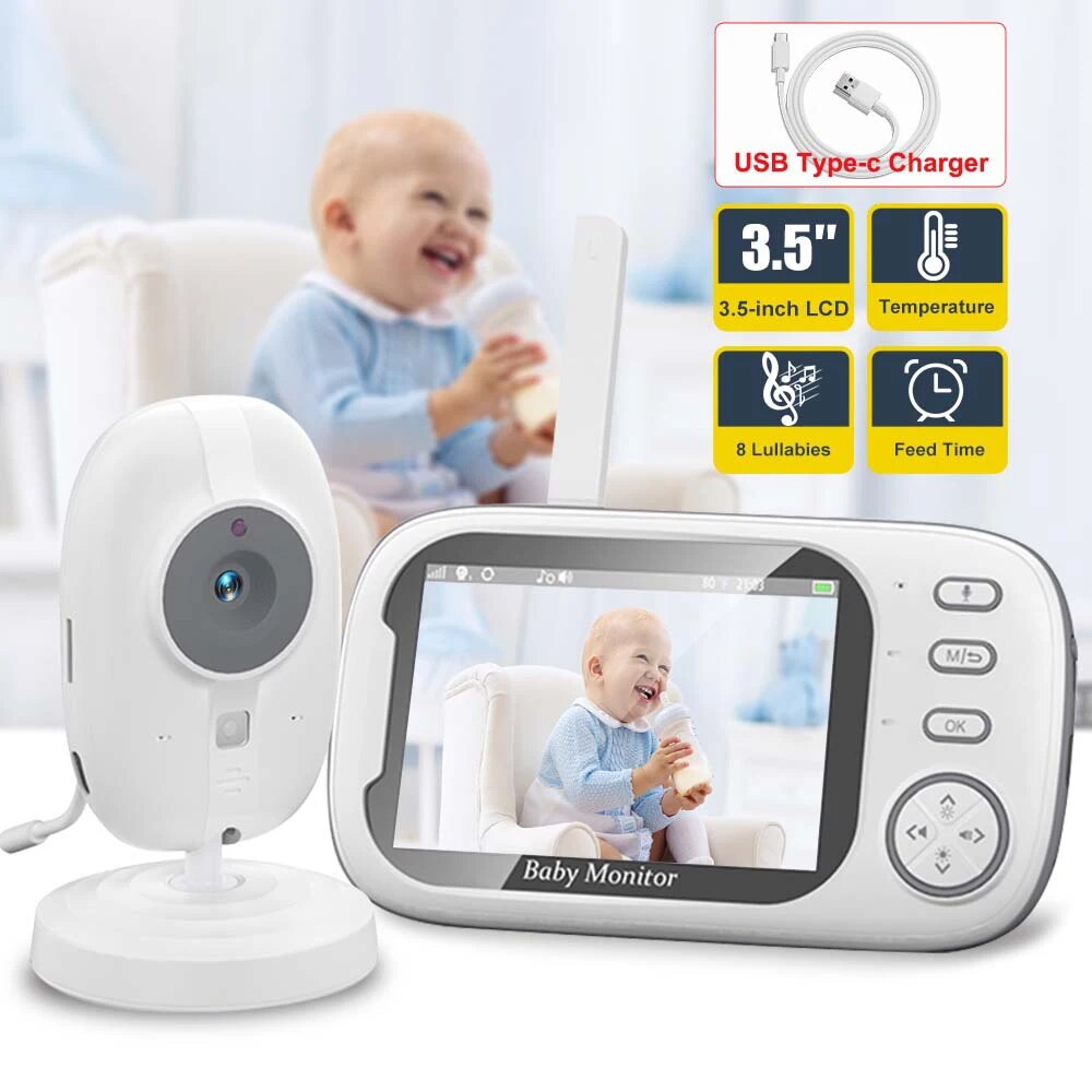 3.5'' Video Baby Monitor 2.4G  - Audio Music Kids 评论和价格