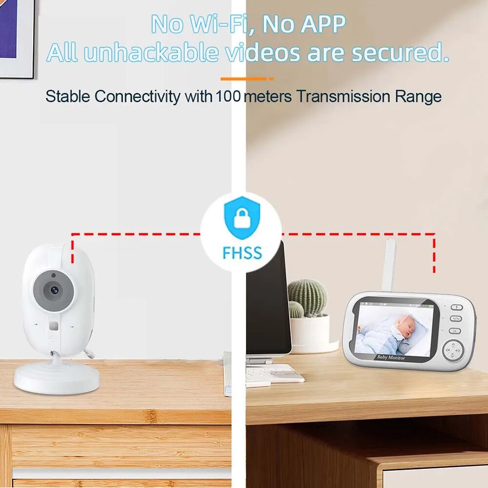 3.5'' Video Baby Monitor 2.4G  - Audio Music Kids 评论和价格