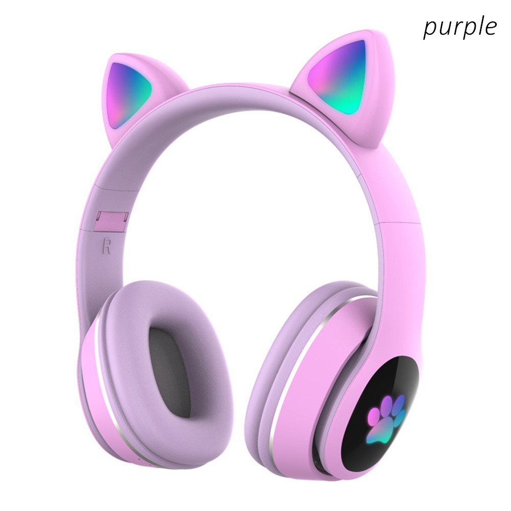 Cute Cat LED Wireless Headphon - Audio Music Kids 评论和价格