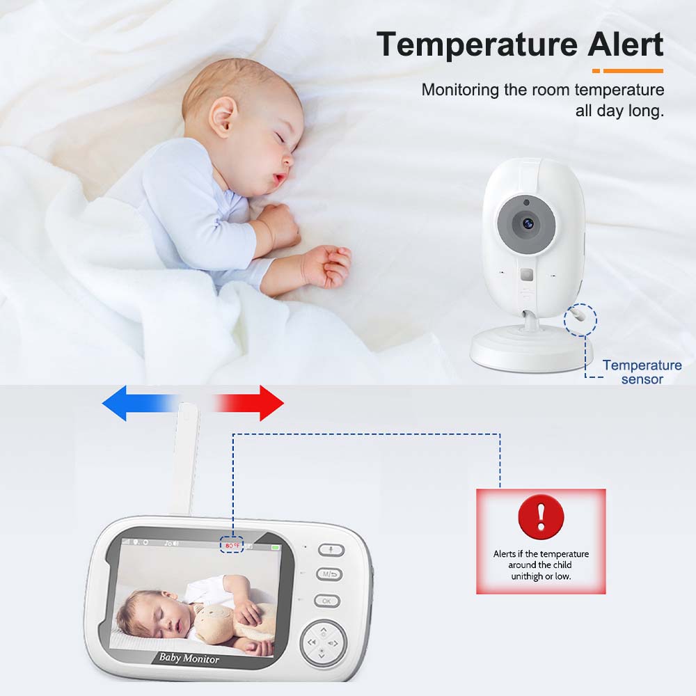 3.5'' Video Baby Monitor 2.4G  - Audio Music Kids 评论和价格