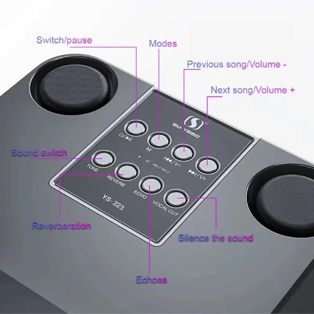 Portable BT Speaker with 2 Wir - Audio Music Kids 评论和价格