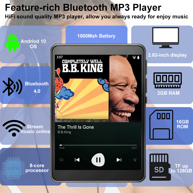 WiFi MP3 Player Andriod 10 Spo - Audio Music Mp3 Downloader 评论和价格